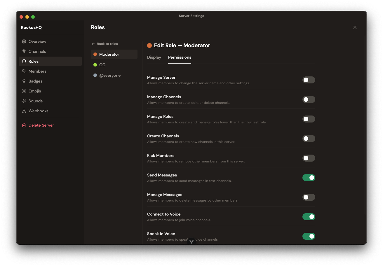 Channels, Roles & Permissions